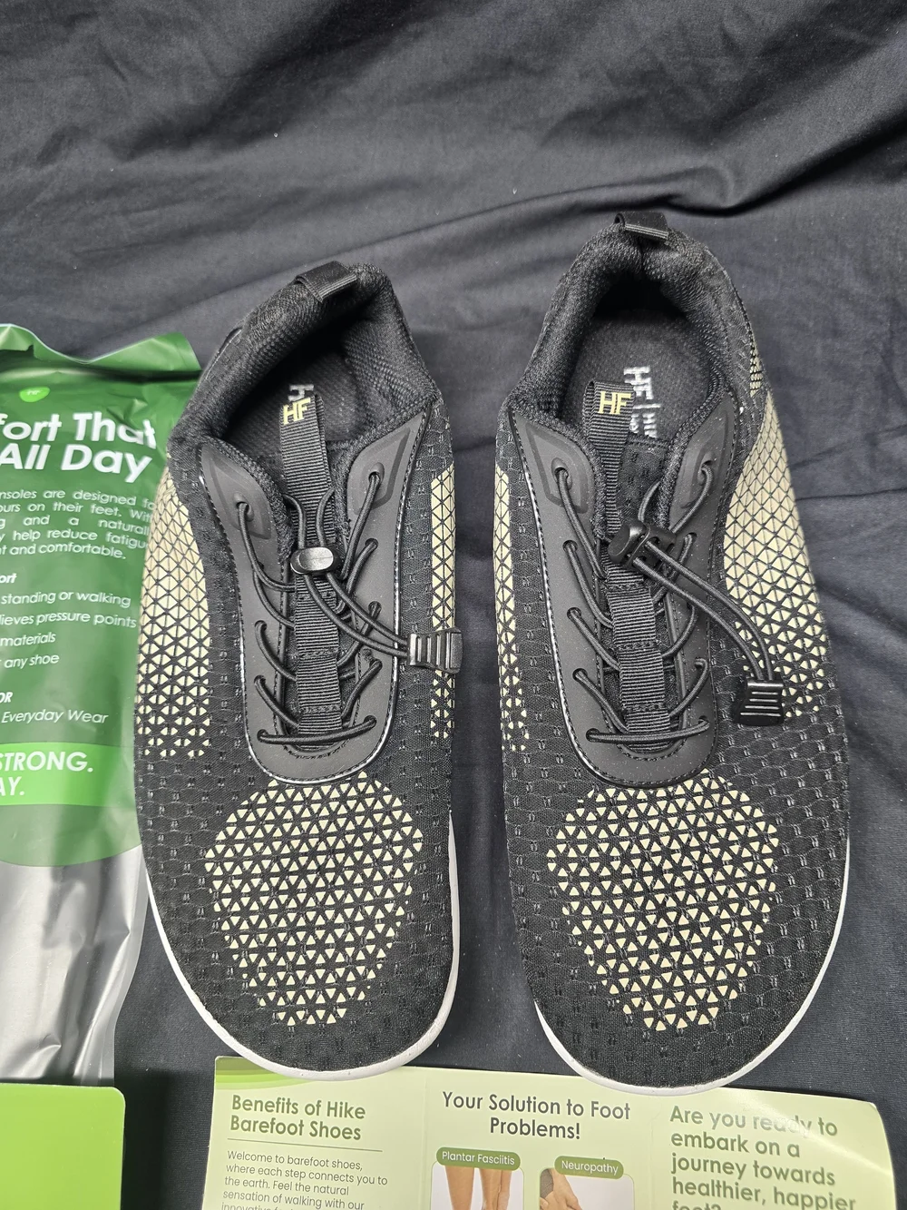 HIKE Footwear HF Stride Barefoot Sneakers Black W 10-10.5 M 8-8.5 EU 41 New